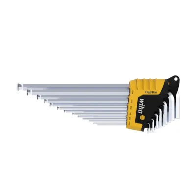 Wiha Stiftschlüssel-Set SB369RHZ1301 | 13-tlg. | Zoll | MagicRing Haltefunktion | Kugelkopf | ErgoStar | schwarz/gelb
