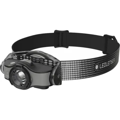 LEDLENSER Stirnlampe MH5 502147 | LED Kopfleuchte Outdoor 400lm 180m fokussierbar Rotlicht USB aufladbar | schwarz/grau