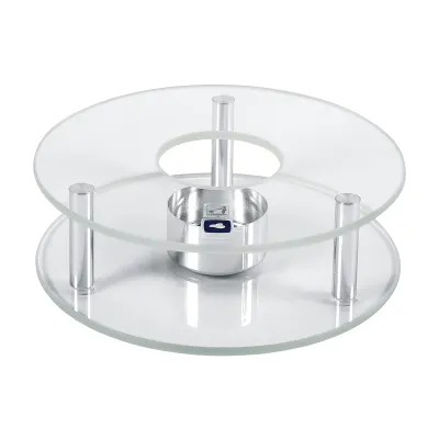 LEONARDO HOME Stövchen Scaldino 025521 | Teewärmer Glas & Edelstahl | handgefertigt | modern | 15,6x5,5 cm