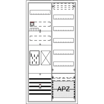 Striebel & John Zähler-Komplettschrank BA27TB | 1 eHZ | Aufputz/Unterputz | 63A | 2 Felder | Stahl weiß | IP31