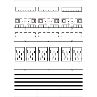 Striebel & John Zählerfeld BF37T6 2CPX054130R9999 | 6 Zählerplätze | eHZ | vorverdrahtet | 63A | 1050x750mm | grau