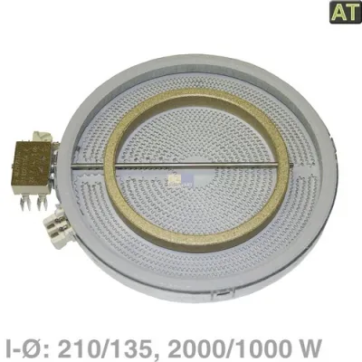 Strahlheizkörper 230mmØ Zweikreis für Miele 4342391 EGO 10.51216.412