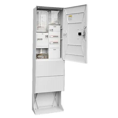 GSAB Straßenbeleuchtungsanschlusssäule 01.00.0P1 | 50:50 Schaltung | 1 Zählerplatz | 63A | IP44 | Kunststoff | RAL7035