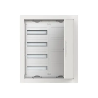 Striebel & John Kleinverteiler Unterputz CU24VP | 4-reihig 24TE | Stahl | Tür abschließbar | IP30 | 714x615x125mm | weiß