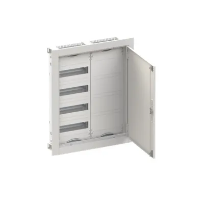 Striebel & John Kleinverteiler Unterputz CU24VP | 4-reihig 24TE | Stahl | Tür abschließbar | IP30 | 714x615x125mm | weiß