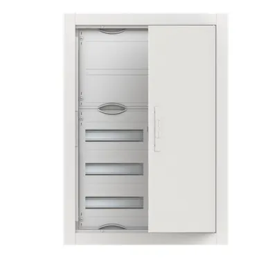 Striebel & John Kleinverteiler Unterputz CU25K | 5 Reihen 24TE | Stahl | 110mm Einbautiefe | Tür Schloss | IP30 | weiß