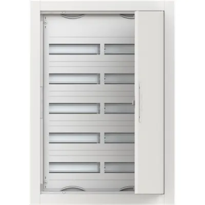 Striebel & John Kleinverteiler Unterputz CU25V | 5 Reihen 24 TE | Stahl | Tür mit Schloss | IP30 | weiß RAL9016