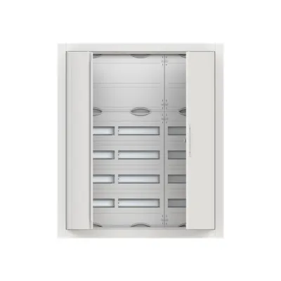 Striebel&John Kleinverteiler Unterputz CU36K | 6 Reihen 36TE | Stahl | 110mm | Tür mit Schloss | IP30 | Weiß