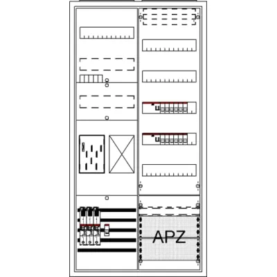 STRIEBEL & JOHN Zähler-Komplettschrank BA27CB6V | eHZ | AP/UP | 2 Felder | IP31 | 1 Zählerplatz | Stahl weiß RAL9016