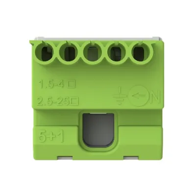 STRIEBEL & JOHN PE-Klemmenblock ZK51G 2CPX062757R9999 | 5x4+1x25mm² | Quick-Steckklemme | 6 Klemmstellen | 63A | grün