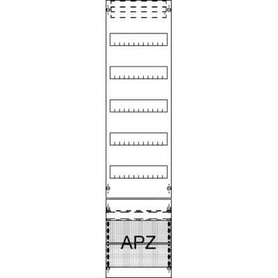 Striebel & John Verteilerfeld FV17A2 2CPX054007R9999 | APZ | 5x12TE | 250x1050x160mm | Aufputz | Kunststoff | weiß
