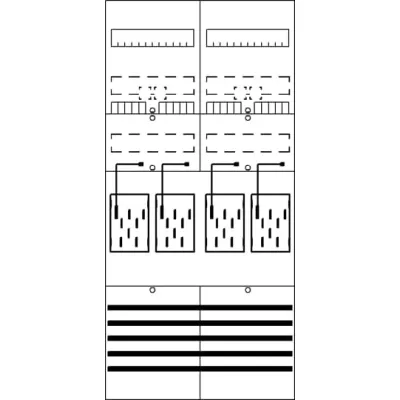 Striebel & John Zählerfeld BF27L4 | 2CPX054135R9999 | 4 Zählerplätze | vorverdrahtet | eHZ | 63A | 1050x500mm | grau