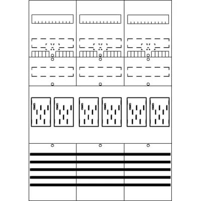 Striebel & John Zählerfeld BF37B6 2CPX054079R9999 | 6-fach eHZ Komplettfeld | 63A | 1050x750mm | Grau RAL7035