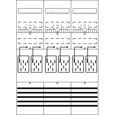Striebel & John Zählerfeld BF37L6 2CPX054136R9999 | 6 Zählerplätze eHZ vorverdrahtet | 63A | 1050x750mm | grau RAL7035