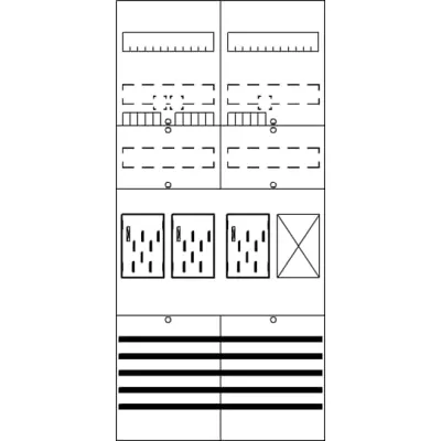 Striebel & John Zählerfeld BF27F31 | 7RE Z1R | vorverdrahtet | 3 Zählerplätze | eHZ | BKE-I | 63A | 500x1050 mm | grau