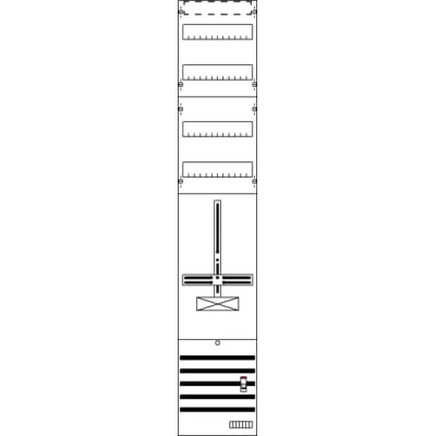 Striebel & John Zählerfeld DF19ABV 2CPX054184R9999 | 9RE 1S+2RE verdrahtet | 63A | 2 Reihen | IP2XC | grau