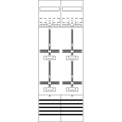 Striebel & John Zählerfeld DF29C4 | 4 Zählerplätze | 63A | vorverdrahtet | 2-stöckig | 1350x500mm | grau