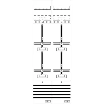 Striebel & John Zählerfeld DF29G4 | 4 Zähler | vorverdrahtet | 63A | 2-stöckig | 5-polig | IP2XC | 1350x500mm