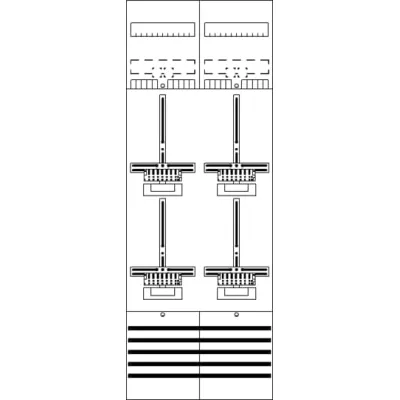 Striebel & John Zählerfeld DF29P4 2CPX054100R9999 | 4 Zählerplätze | 63A | vorverdrahtet | 9RE | grau RAL7035 | IP2XC