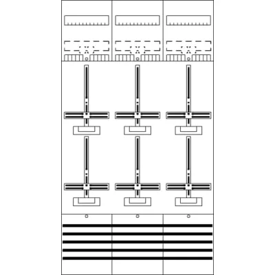 Striebel & John Zählerfeld DF39C6 2CPX054158R9999 | Komplettfeld 6 Zählerplätze | vorverdrahtet | 2-stöckig | 63A | grau