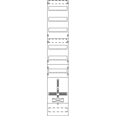 Striebel & John Zählerfeld FD19KH1 2CPX054046R9999 | ohne Verdrahtung | 9RE | 63A | 1350x250mm | grau