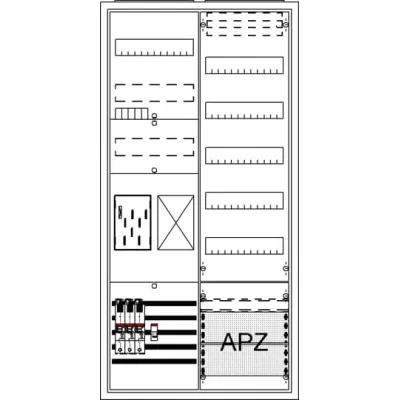 Striebel & John Zähler-Komplettschrank BA27BB5 | eHZ | 1 Zählerplatz | BKE-I | AP/UP | 2 Felder | 63A | IP31 | weiß