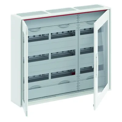 Striebel&John Kleinverteiler Aufputz CA34RT | 3-reihig 3x36TE | Stahlgehäuse mit Tür & Schloss | IP44 | weiß RAL9016