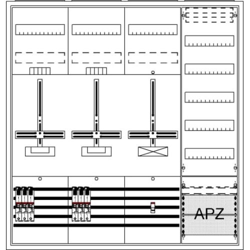 Bild: STRIEBEL&JOHN DA47BH5 Komplettschrank AP/UP 2Z 1TSG 1stö 4Feld IP31