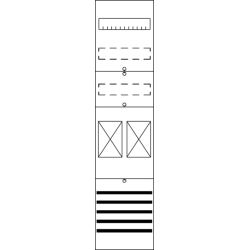 STRIEBEL&JOHN FB17 Zählerfeld 63A 2Z eHZ 1050x250mm SS 5p