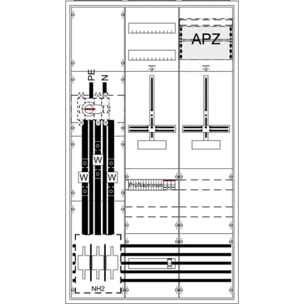 Striebel & John Zähler-Komplettschrank WA39KN1 | 1 Zählerplatz | Aufputz | 1400x800x215 mm | IP31 | weiß