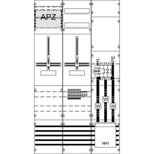 Bild: STRIEBEL&JOHN WF39KW15 Komplettfeld 250A 2Z 1stö m.Verdr 1350x750mm