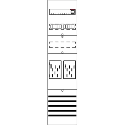 Striebel & John Zählerfeld BF17A2XAM | eHZ Komplettfeld 2 Zählerplätze vorverdrahtet | 63A | 1050x250mm | IP2XC | grau