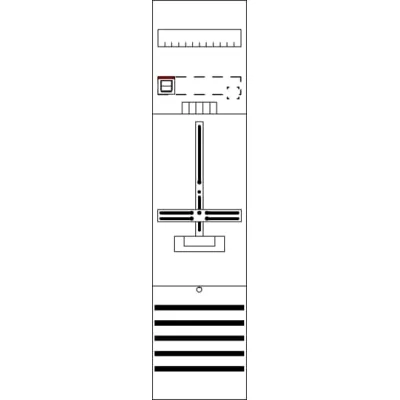 Striebel & John Zählerfeld DF17C1R | Zählerkomplettfeld 1Z 7RE | Dreipunkt | vorverdrahtet | 16qmm | 250x1050mm