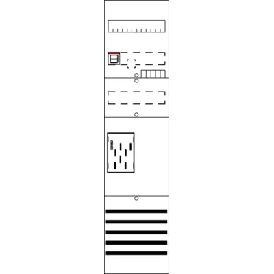 STRIEBEL & JOHN Zählerfeld BF17B1R | Komplettfeld mit BKE-I 7RE 1Z | eHZ vorverdrahtet | 16qmm | 250x1050mm | RAL 7035