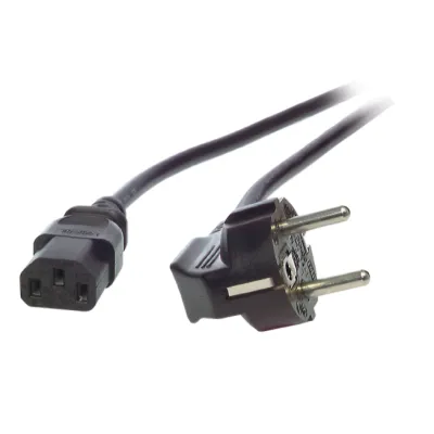 EFB Netzanschlussleitung EK504.2V2 | Stromkabel Schuko-Stecker auf IEC C13 | 2m | 3x0,75mm² | 10A 250V | PVC | schwarz