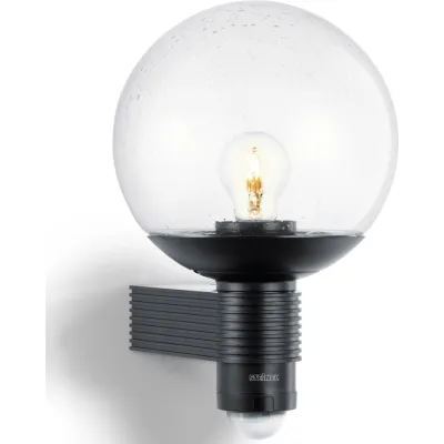 Steinel Sensor-Außenleuchte L 400 S | Wandlampe mit Bewegungsmelder | E27 | IP44 | 12m Reichweite | schwarz