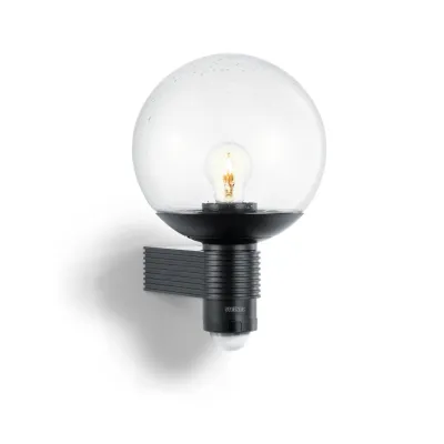Steinel Sensor-Außenleuchte L 400 S | Wandlampe mit Bewegungsmelder | E27 | IP44 | 12m Reichweite | schwarz