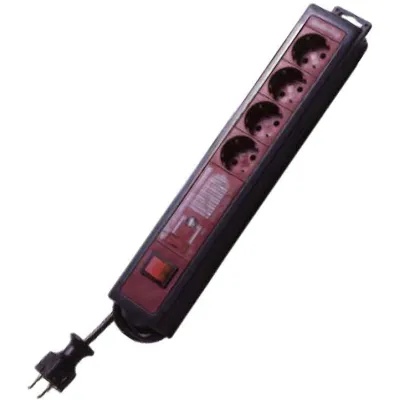 REV Steckdosenleiste 4-fach SupraLine 00144661 | Überspannungsschutz & Netzfilter | Schalter | 2,5m Kabel | anthrazit