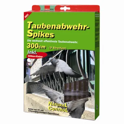SWISSINNO Taubenabwehr-Spikes 1 740 001KW | 300 cm Vogelabwehr | UV-beständig | transparent | inkl. Silikonkleber