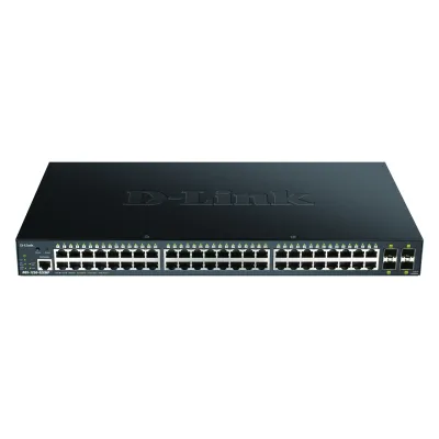 D-Link Netzwerk Switch DGS-1250-52XMP/E | 52-Port Smart Managed | PoE+ 370W | 48x Gigabit | 4x 10G SFP+ | 19 Zoll