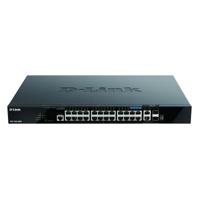 D-Link Netzwerk Switch DGS-1520-28MP/E | 28-Port | PoE+ | 4x 2.5G | 2x 10G SFP+ | Smart Managed | Stackable | 19 Zoll