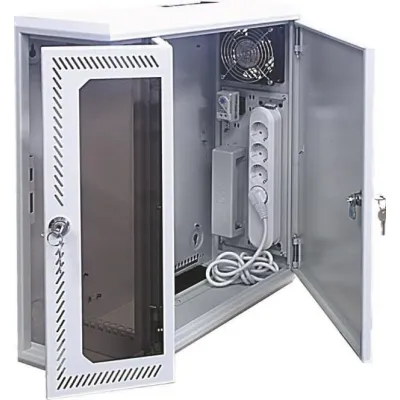 SST Wandgehäuse 19" vertikal | MF10 03100 | 3HE | MultiFix Verteilergehäuse | 555x525x200 mm | RAL7035 lichtgrau