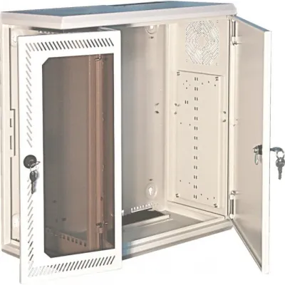 SST Wandgehäuse 19" MultiFix MF10 04100 | 4HE | 525x555x244 mm | vertikal | Schwenktür | RAL7035 Lichtgrau