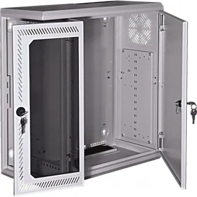 SST Wandgehäuse 19" MultiFix MF10 06100 | 6HE | Vertikale Montage | 555x525x333 mm | RAL7035 Lichtgrau