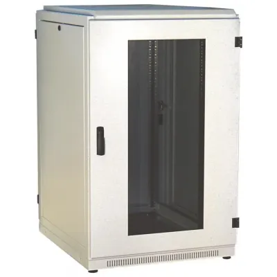 SST 19" Standverteiler SV 24442 | 24HE | 600x1255x600 mm | vorne/hinten Tür | Stahl | lichtgrau RAL 7035