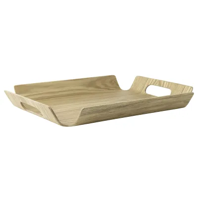 Bredemeijer Tablett Madera M BG00004 | Serviertablett Holz rechteckig 28,7x39,8 cm | Weidenholz Retro | 2 Handgriffe