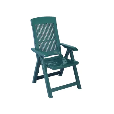 Fun Star Klappsessel Tampa / 8009271451018 | Gartenstuhl 4-fach verstellbar | Kunststoff wetterfest | klappbar | grün