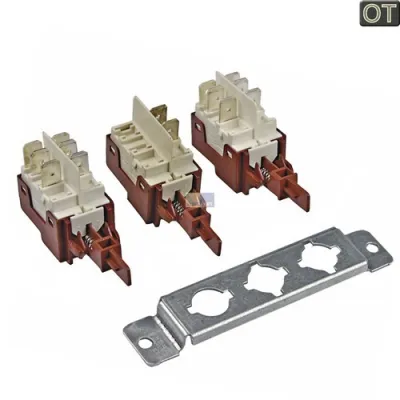 Tastenschalter 1-fach, 3 Stück mit Metallrahmen 152595100/8