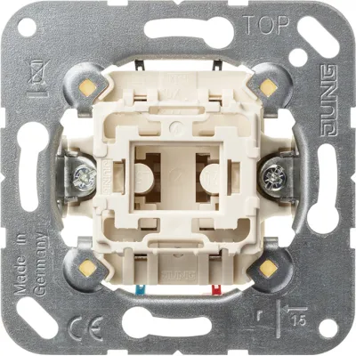 JUNG Wipptaster 1-polig Wechsler 533U | Unterputz | mit N-Klemme | 10A 250V | Federklemmen | IP20 | glänzend