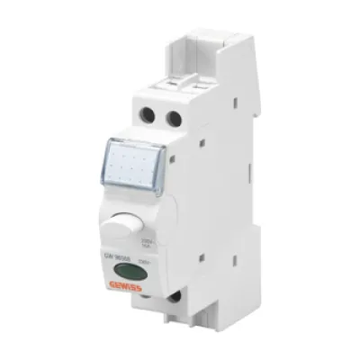 GEWISS Leuchttaster REG GW96569 | Taster 1S 1Ö 16A 230V AC | LED Kontrollleuchte | 1TE | weiß/rot